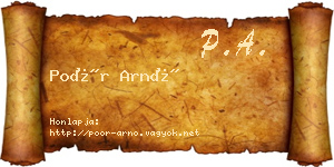 Poór Arnó névjegykártya